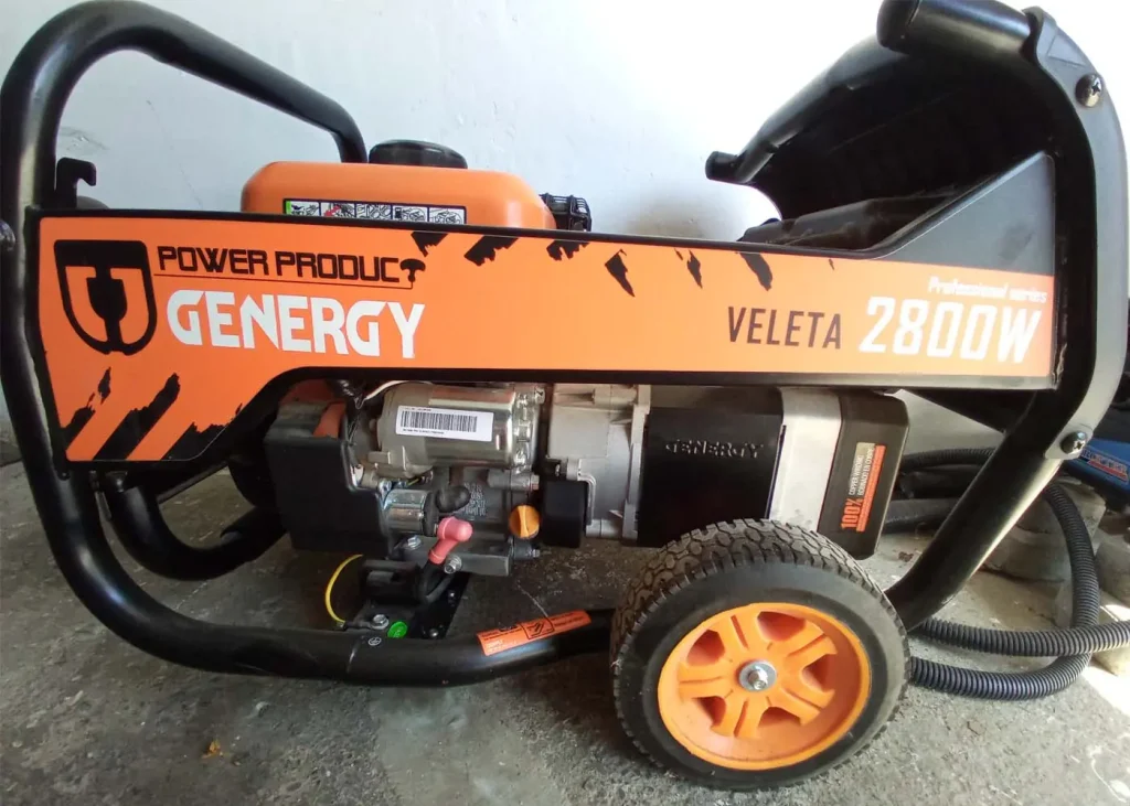 Genergy Veleta 2800W portable gasoline generator with wheels